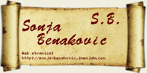 Sonja Benaković vizit kartica